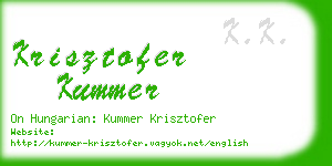 krisztofer kummer business card